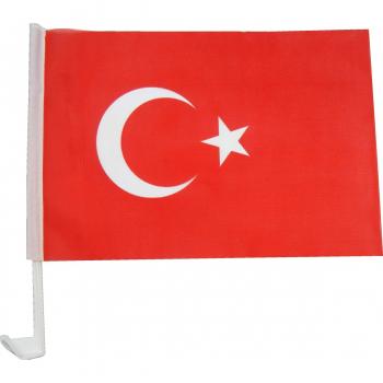 Autofahne/Flagge Türkei 2 stück 43x25cm Polybag/Karte